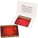 Greeting Card with Magnetic Calendar - Red & Gold New Year
