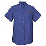 Soil Release Button Down SS Poplin Shirt - Ladies'