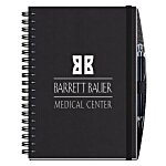 Corded Paperboard Journal with Pen - 10" x 7" - 100 sheet