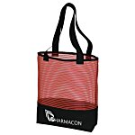 Sheer Mesh Pinstripe Tote Bag