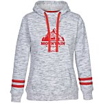 J. America Melange Stripe Sleeve Hoodie - Ladies' - Screen