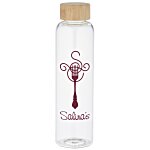 Belle Glass Bottle with Bamboo Lid - 20 oz. - Clear