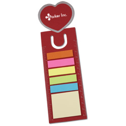 Bookmark Ruler w/Note and Flag Set - Heart