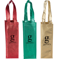 Metallic Single Bottle Wine Tote