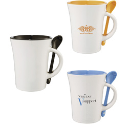 Dolce Ceramic Mug with Spoon
