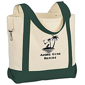 Two-Tone Accent Gusseted Tote Bag