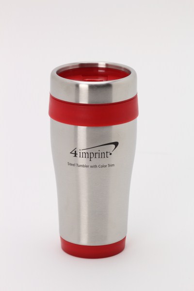 Steel Tumbler with Color Trim - 16 oz. 360 View