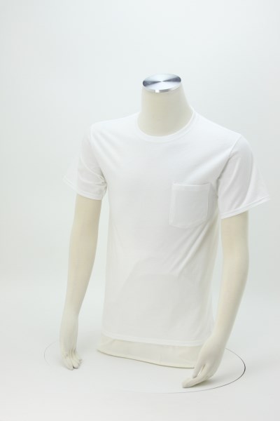 Hanes Authentic Pocket T-Shirt - Screen - White 360 View