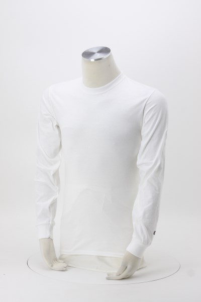 Champion Long-Sleeve Tagless T-Shirt - White 360 View
