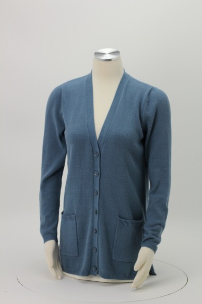 V-Neck Long Cardigan with Pockets - Ladies' 360 View