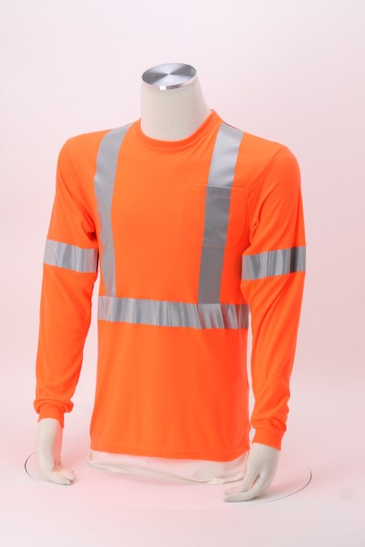 High Visibility Long Sleeve Safety T-Shirt 360 View