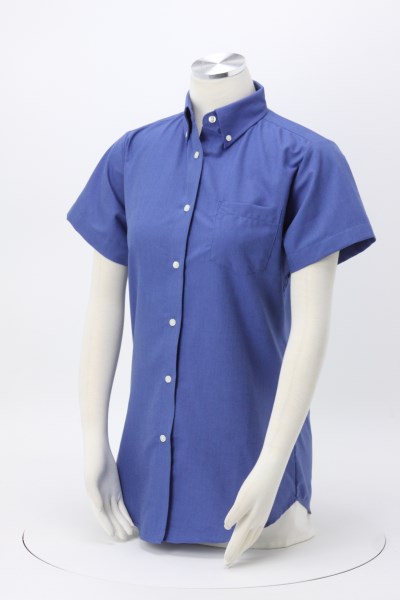 Classic Wrinkle Resistant Short Sleeve Oxford Dress Shirt - Ladies' 360 View