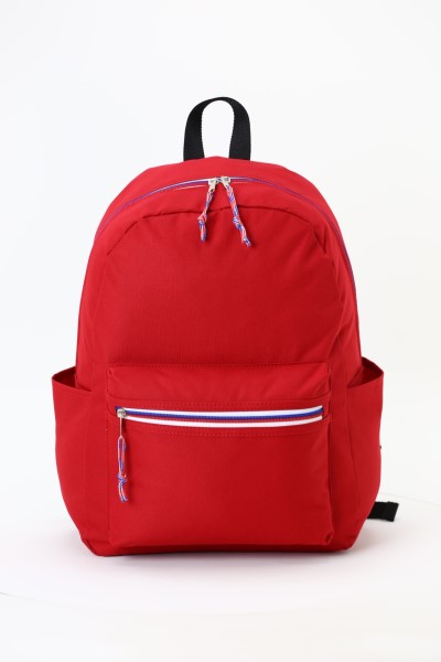 Tri-Color Zipper Backpack 360 View