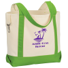 View Image 1 of 2 of Two-Tone Accent Gusseted Tote Bag