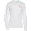 View Image 1 of 2 of Hanes Authentic LS Pocket T-Shirt - Screen - White