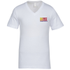View Image 1 of 2 of Bella+Canvas V-Neck T-Shirt - Men's - White - Embroidered