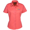 View Image 1 of 3 of Easy Care Short Sleeve Stretch Poplin Blouse - Ladies'