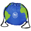 View Image 1 of 3 of Globe Drawstring Backpack