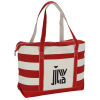 View Image 1 of 3 of Canvas Nautical 18 oz. Zip Top Tote - 14" x 24"