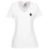 View Image 1 of 2 of Fruit of the Loom HD V-Neck T-Shirt Ladies' - Screen - White