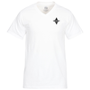 View Image 1 of 2 of Fruit of the Loom HD V-Neck T-Shirt Men's - Screen - White