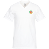 View Image 1 of 2 of Fruit of the Loom HD V-Neck T-Shirt - Men's - Embroidered - White
