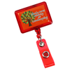 View Image 1 of 3 of Jumbo Retractable Badge Holder - 40" - Rectangle - Translucent