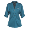 View Image 1 of 2 of OGIO Poly Interlock Stay-Cool Henley - Ladies'