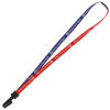 View Image 1 of 2 of Two-Tone Cotton Lanyard - 5/8" - Plastic Bulldog Clip - 24 hr