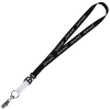 View Image 1 of 4 of Mix and Match Econ Polyester Lanyard - 3/4" - 38" - Metal Bulldog Clip