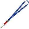 View Image 1 of 4 of Mix and Match Econ Polyester Lanyard - 3/4" - 38" - Snap with Metal Bulldog Clip