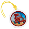 View Image 1 of 2 of Round Luggage Tag with Tab - Opaque - Full Color