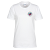 View Image 1 of 2 of Soft Spun Cotton T-Shirt - Ladies' - White - Embroidered