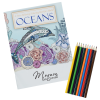 View Image 1 of 4 of Stress Relieving Adult Coloring Book & Pencils - Oceans
