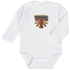 View Image 1 of 4 of Rabbit Skins Infant Long Sleeve Onesie - White - Embroidered