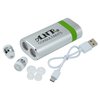View Image 1 of 7 of Color Wrap Power Bank with True Wireless Ear Buds