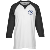View Image 1 of 3 of New Era Sueded Cotton 3/4 Sleeve Baseball Tee - Men's - Screen