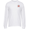 View Image 1 of 2 of Soft Spun Cotton Long Sleeve T-Shirt - White - Embroidered