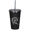 View Image 1 of 2 of Matte Rubberized Tumbler with Straw - 16 oz. - 24 hr