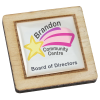 View Image 1 of 2 of Wood Lapel Pin - Square - Full Color