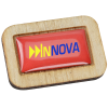 View Image 1 of 2 of Wood Lapel Pin - Rectangle - Full Color