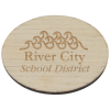 View Image 1 of 2 of Wood Lapel Pin - Oval - Laser Engraved