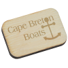 View Image 1 of 2 of Wood Lapel Pin - Rectangle - Laser Engraved