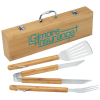 View Image 1 of 3 of Grill Master 3-Piece Bamboo BBQ Set
