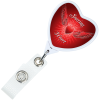 View Image 1 of 3 of Jumbo Retractable Badge Holder with Antimicrobial Additive - 40" Heart - Label
