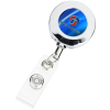 View Image 1 of 3 of Metal Retractable Badge Holder - Alligator Clip - Round - Label