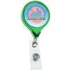 View Image 1 of 5 of Retractable Badge Holder - Round - Chrome Finish - Label