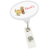 View Image 1 of 3 of Jumbo Retractable Badge Holder - 40" - Oval - Opaque - Label