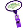 View Image 1 of 3 of Jumbo Retractable Badge Holder - 40" - Oval - Translucent - Label