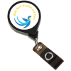View Image 1 of 3 of Jumbo Retractable Badge Holder - 40" - Round - Opaque - Label